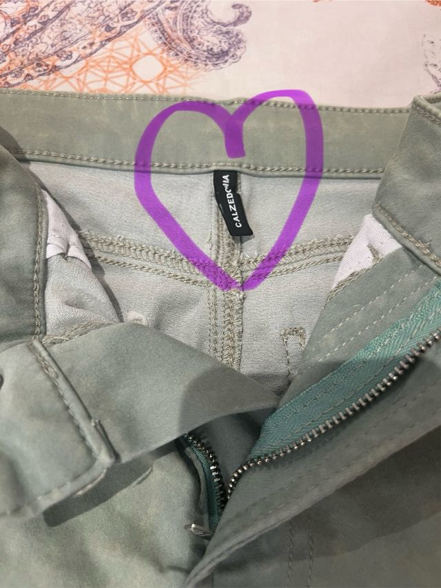 Jeans CALZEDONIA verde claro talla M