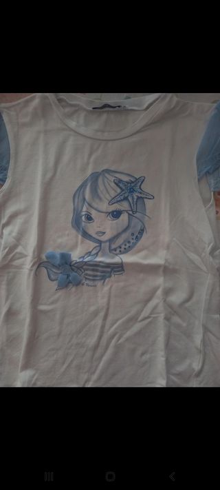 Maglietta bimba mezza manica Blu