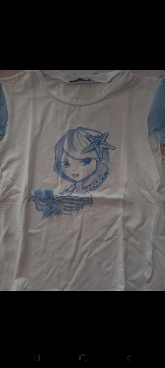 Maglietta bimba mezza manica Blu