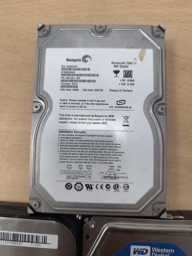 Pack 3 HDD 3.5" (Samsung, Seagate, WD)