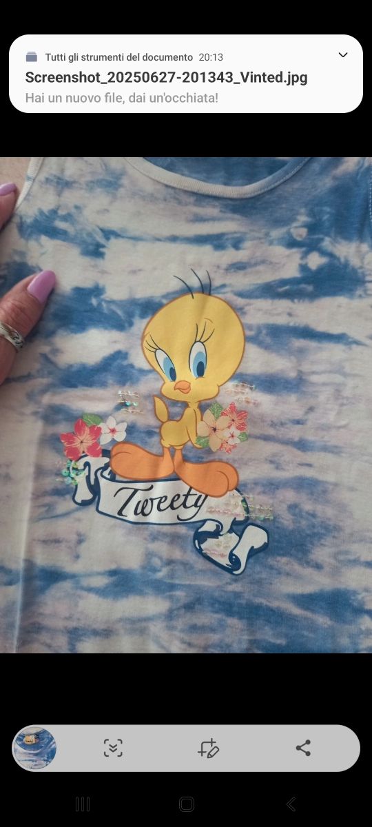 Canotta Tweety bimba tie-dye