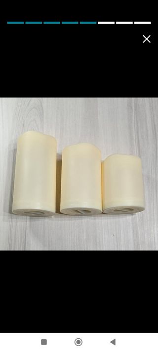 3 Velas LED Beige - Decoración