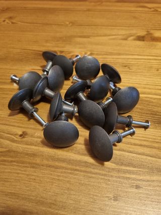 OFERTA!! Lote 16 Pomos armario metal negro