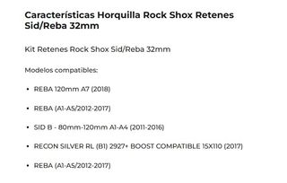 Retenes RockShox Reba Sid 2017