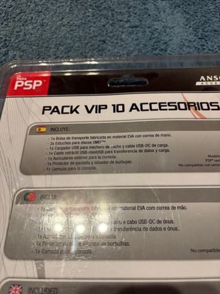 Pack Ansonic VIP 10 Accesorios PSP