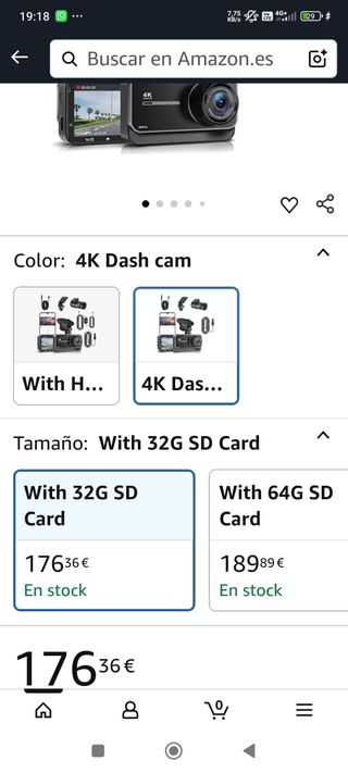 Cámara Dashcam 4K WiFi