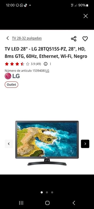 Televisor marca LG 28" LED 28TQ515S-PZ