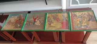 4 Cuadros Vintage con Marcos Verdes
