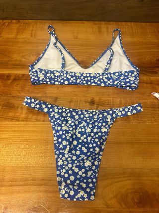 Bikini azul con flores - Talla S