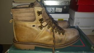 Scarpe uomo anfibio beige-marroni