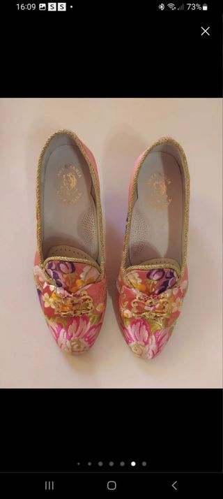 Traje de Fallera Rosa y Dorado