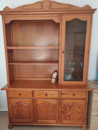 Mueble salón madera - Vitrina