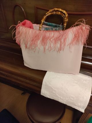 Borsa estiva rosa piume