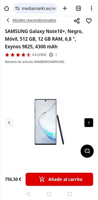 Samsung Galaxy Note10+ 5G Nero