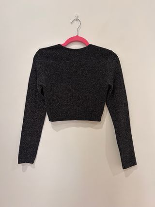Top LEFTIES negro c/lentejuelas - Talla M sin usar