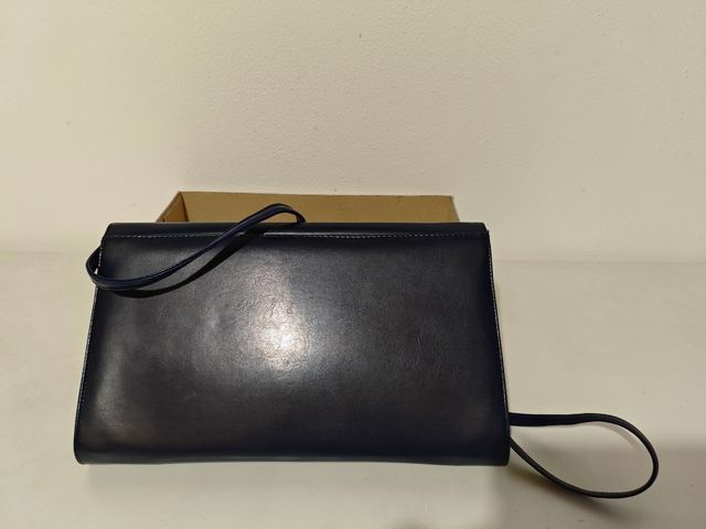 Borsetta pochette elegante blu e oro