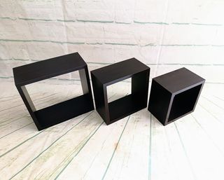 3 Prateleiras Cubo - Madeira Marrom