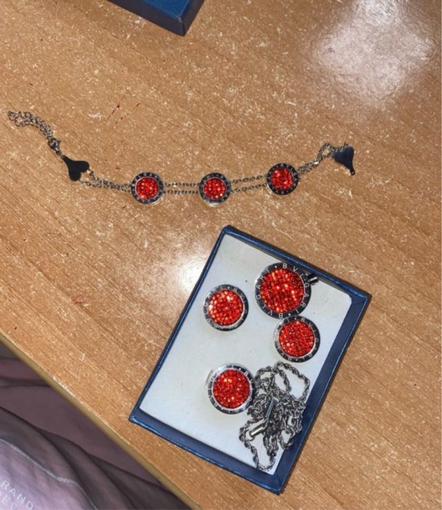 Set Gioielli Rosso Argento