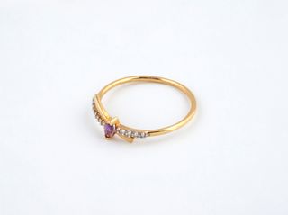 anillo oro 18k con piedra con amatista
