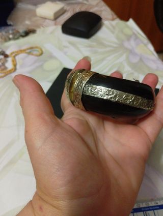 Bracciale vintage in osso nero