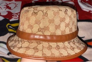 Gorro Gucci original beige y marrón
