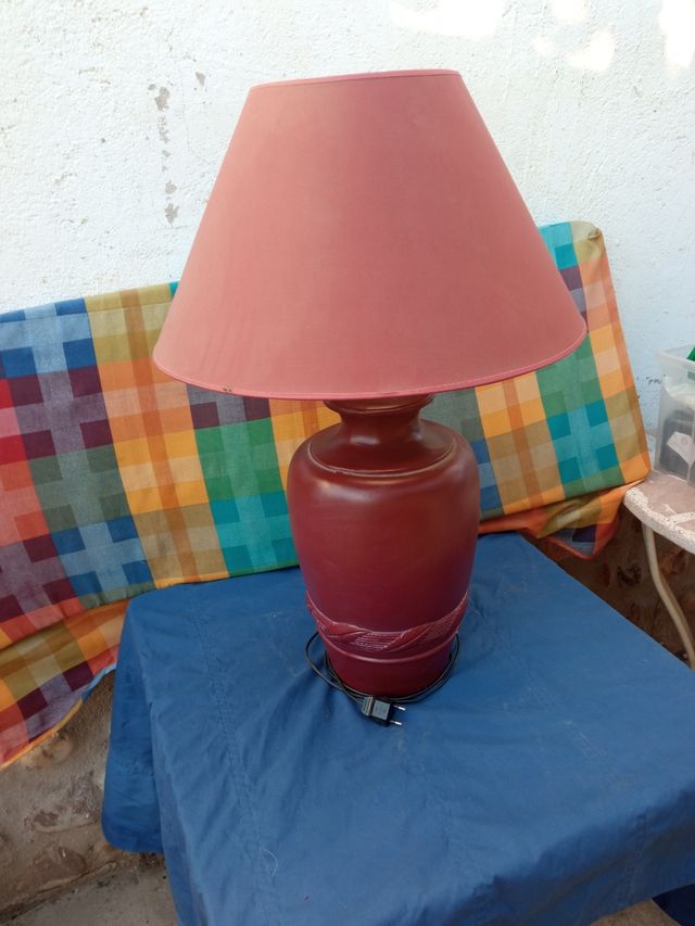 Lampara cerámica grande marrón-rojo