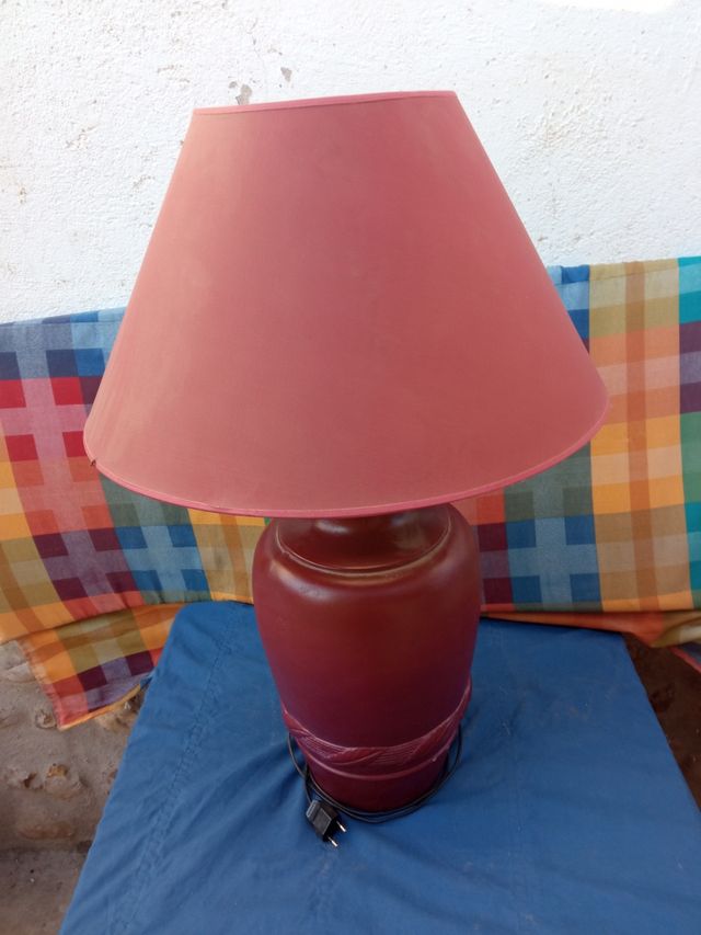 Lampara cerámica grande marrón-rojo