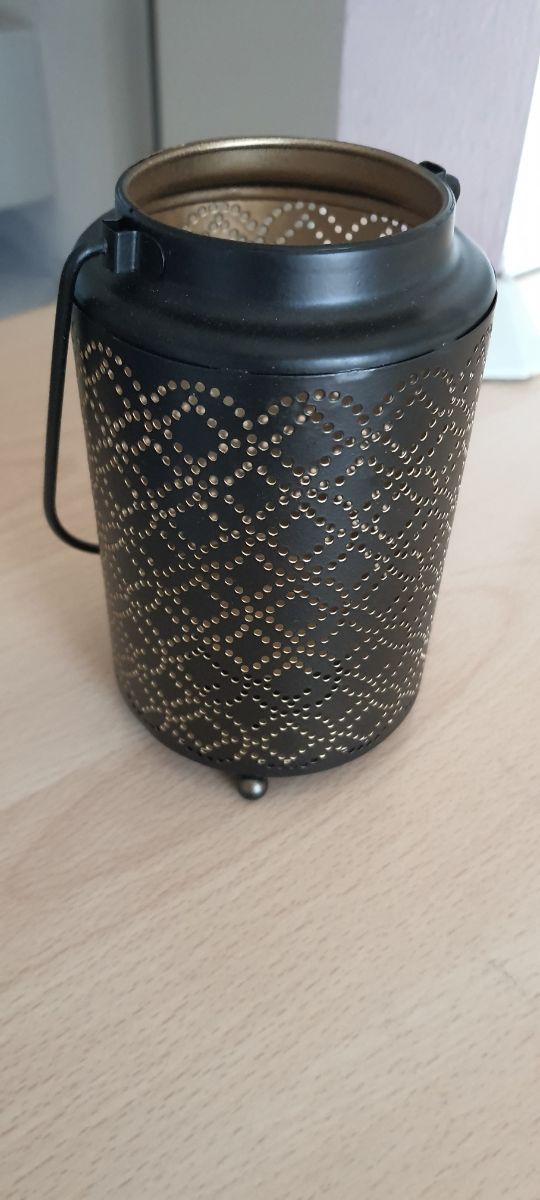 Lanterna metallo nero-oro