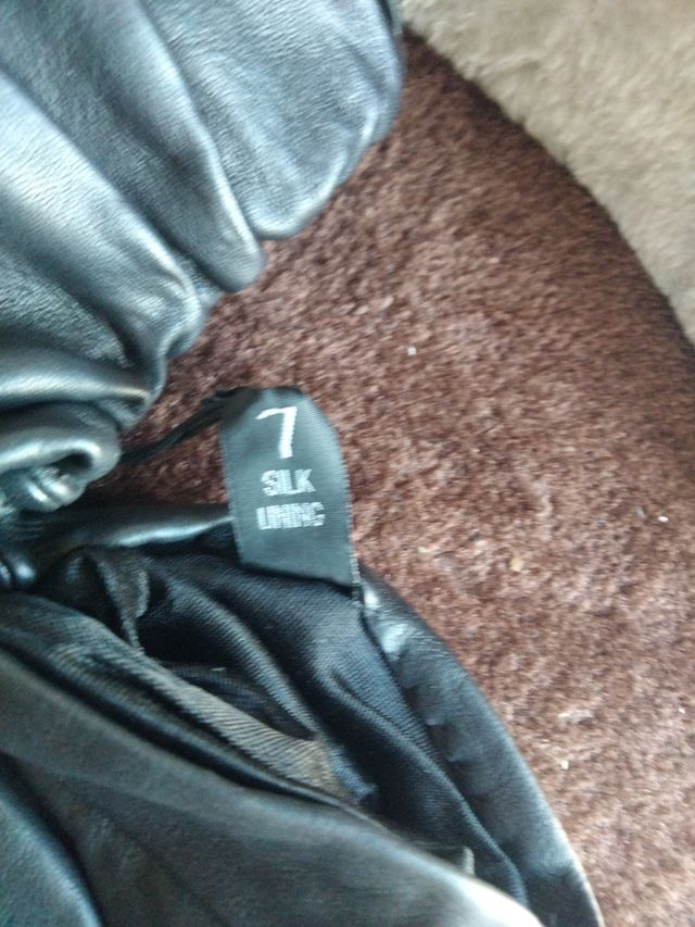 Guanti pelle neri realizzati a mano fodera in seta