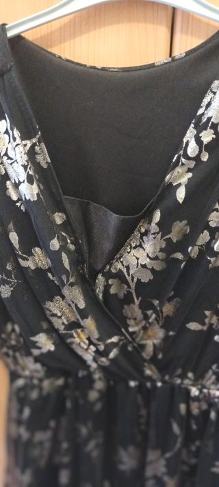 Vestido negro y plata - Talla M
