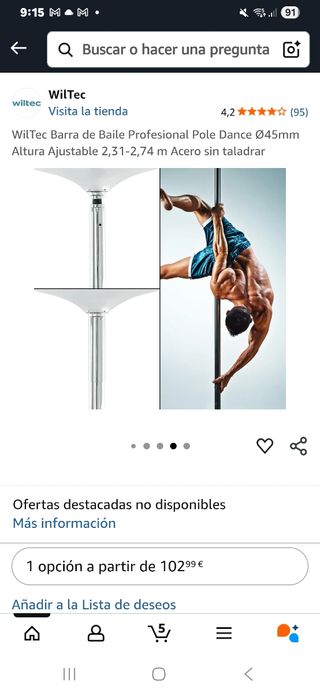 Barra Pole Dance Ajustable