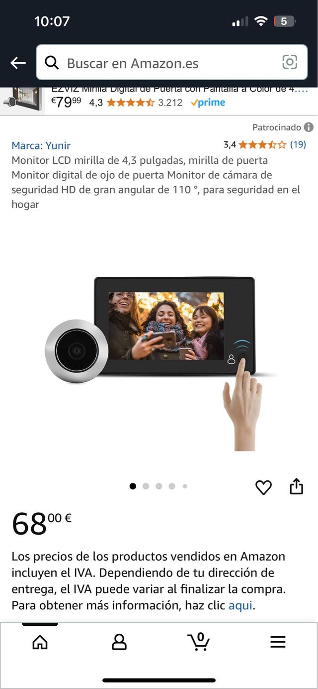 Mirilla Digital Yunir - 3.5" LCD