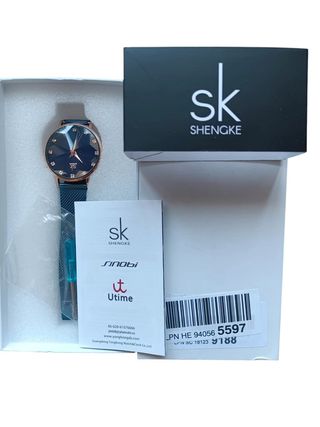 Reloj SHENGKE mujer azul nuevo
