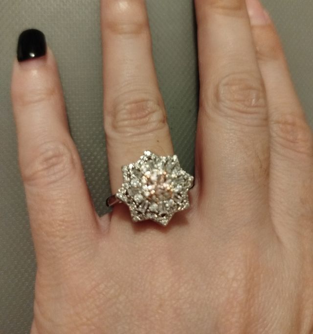 Anillo de Compromiso o Regalo Rosa y Plata