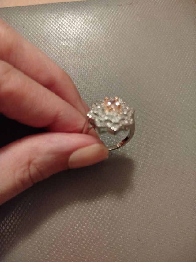 Anillo de Compromiso o Regalo Rosa y Plata