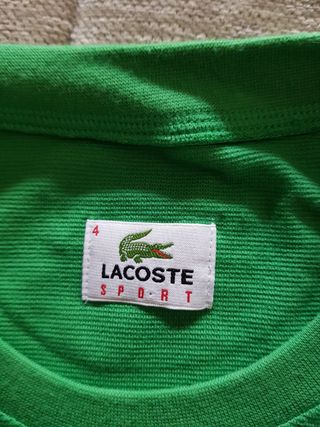 Camiseta Lacoste verde-blanca Talla 4 (M)