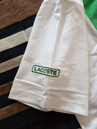 Camiseta Lacoste verde-blanca Talla 4 (M)