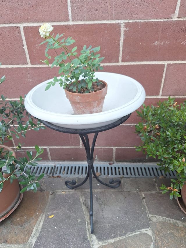 Portavaso in ceramica bianco