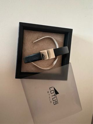 Pulsera Lotus hombre - negra y plata