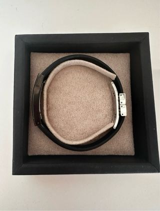 Pulsera Lotus hombre - negra y plata