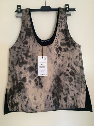Top Zara estampado animal print - Talla S