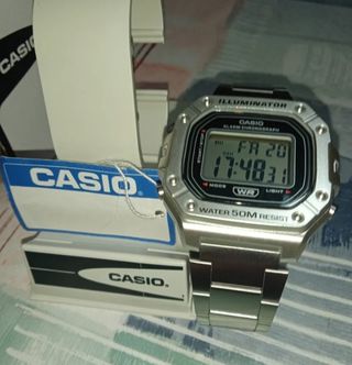 Reloj Casio W-218H - Cronógrafo, Alarma, luz led 