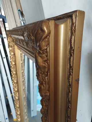 Espejo dorado efecto antiguo grande