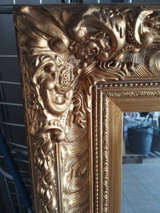 Espejo dorado efecto antiguo grande