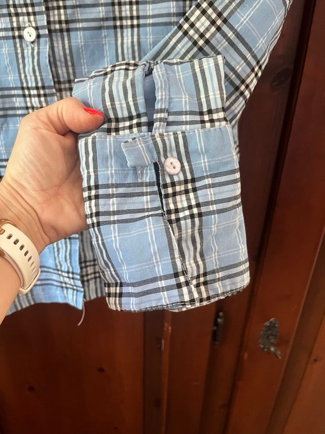 Camicia Blu a Quadri Donna M