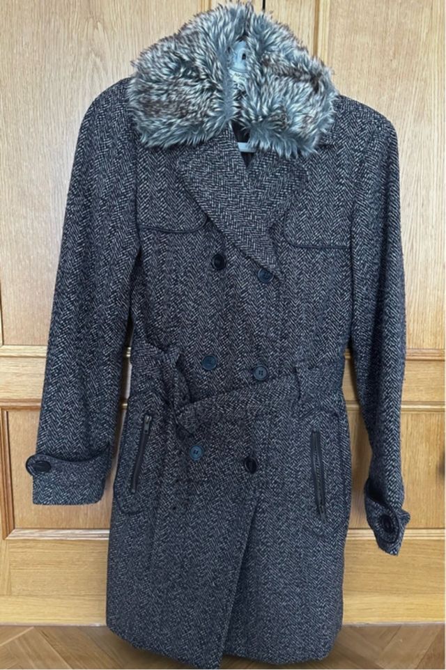 Abrigo marrón-gris, talla M
