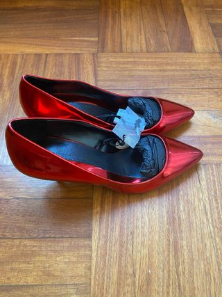 Zapatos tacón rojo talla 38