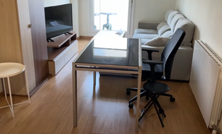 Mesa cristal extensible negra