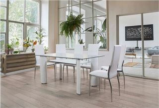 MEGA OFERTA MESA DE CRISTAL Y SEIS SILLAS BNG