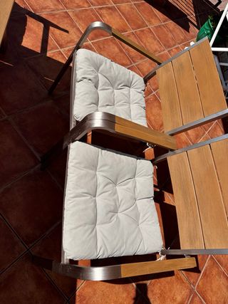 ¡Oportunidad! Mesa exterior aluminio - 6 sillas